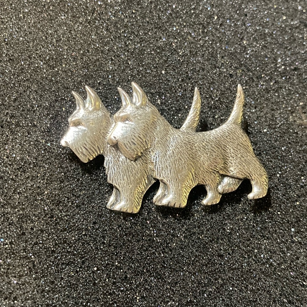 Silver Dog Brooch